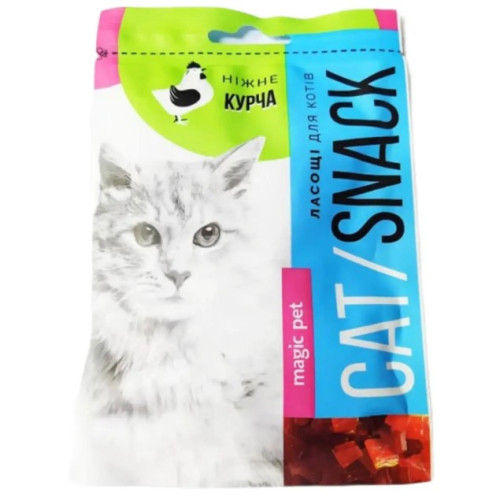 Лакомство для кошек Magic Pet Cat Snack кубики куриного мяса 50 г