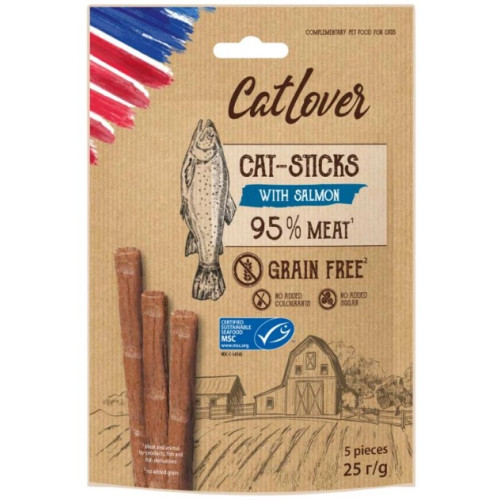 Ласощі для кішок CatLover Sticks salmon MSC, з лососем 25 г