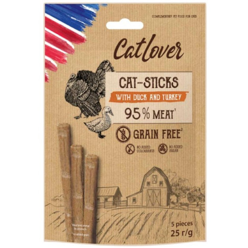 Ласощі для кішок CatLover Sticks Duck turkey з качкою та індичкою, 25 г