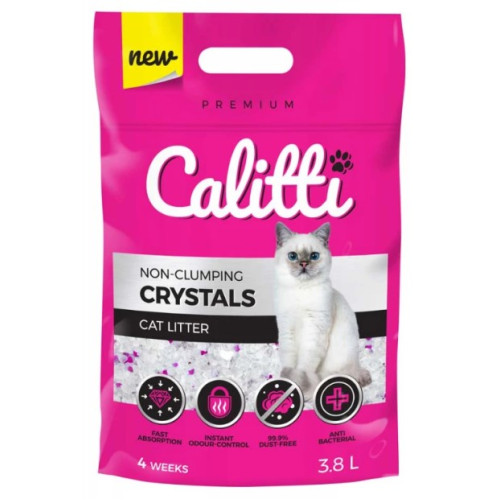 Силикагелевый наполнитель для кошачьего туалета Calitti Crystals 3.8 л