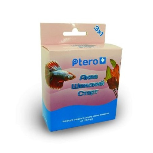 Комплект препаратів Ptero "Аква Швидкий Старт" для запуску акваріума до 120 літрів