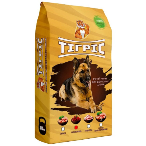 Сухой корм для собак Тигрис с говядиной 10 кг