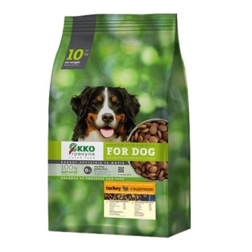 Сухий корм для собак середніх і великих порід Екко Гранула з індичкою чотирилисток 10 кг