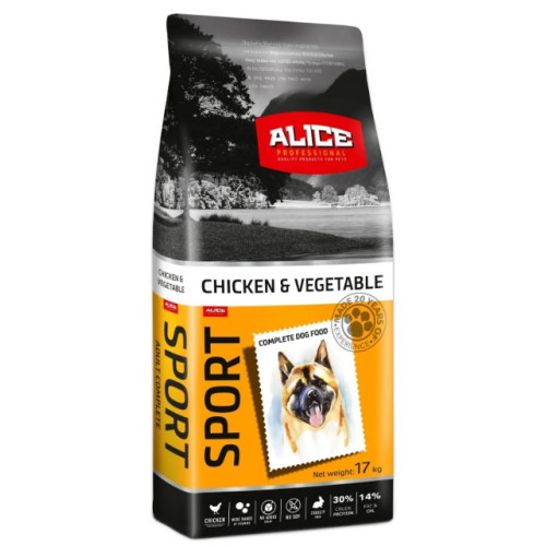 Сухий корм для собак Alice Sport Chicken and Vegetable з куркою, рисом та овочами 17 кг