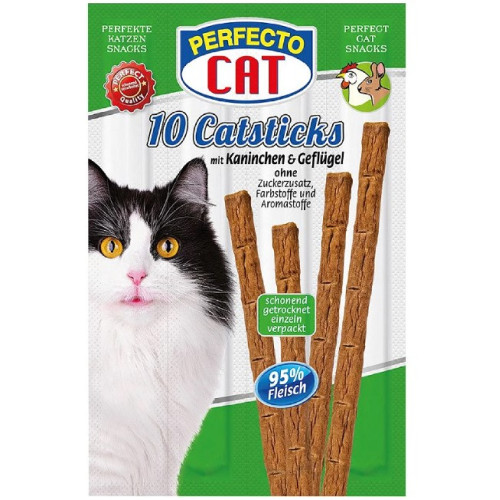 Лакомство для кошек Perfecto Cat мясная палочка со вкусом кролика и птицы 55 г