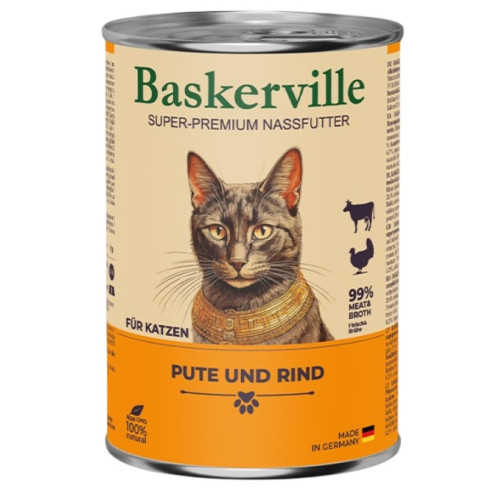 Консерва для кошек Baskerville (Баскервиль) индейка с говядиной  400 (г)