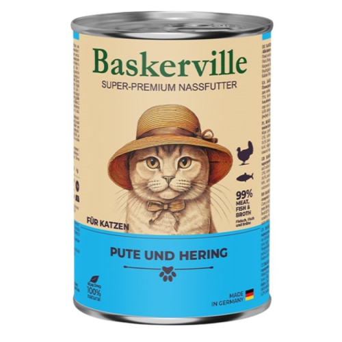 Консерва для кошек Baskerville (Баскервиль) индейка с рыбой  400 (г)
