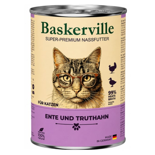 Консерва для кошек Baskerville (Баскервиль) утка с индейкой  400 (г)