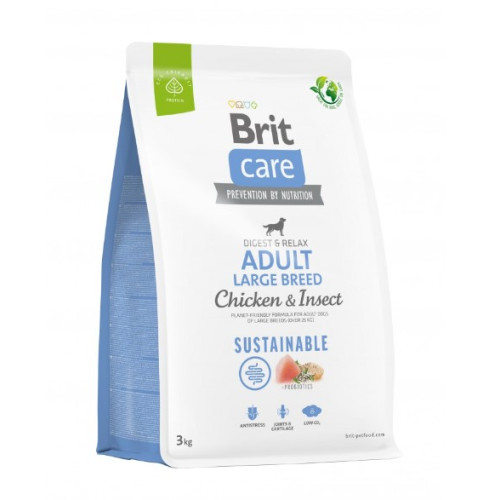 Сухий корм для собак великих порід Brit Care Dog Sustainable Adult Large Breed (курка та комахи) 3 (кг)