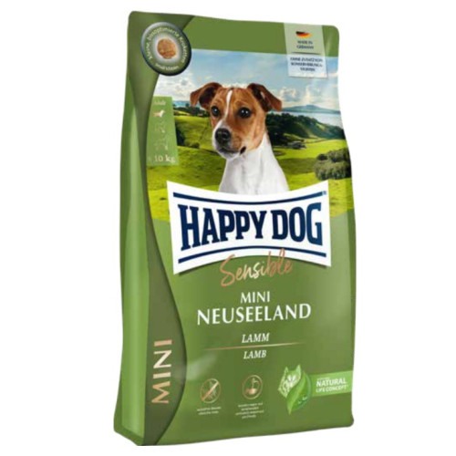 Сухой корм для собак мелких пород с чувствительным пищеварением Happy Dog Sens Mini Neuseeland, с ягненком и рисом 4 (кг)