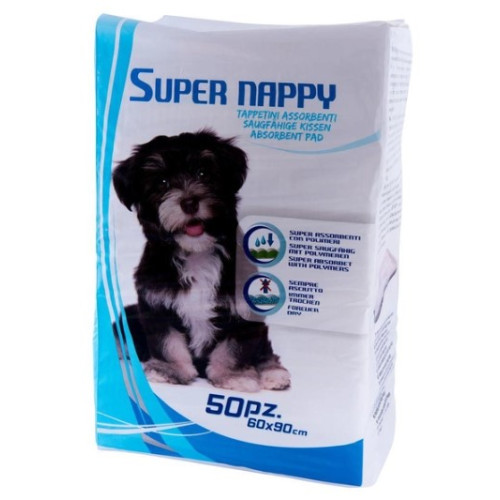 Пелюшки "Super nappy" для собак, 90х60 см 50 шт