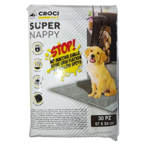 Пелюшки з активованим вугіллям "Super nappy" для собак, 57х54 см 30 шт