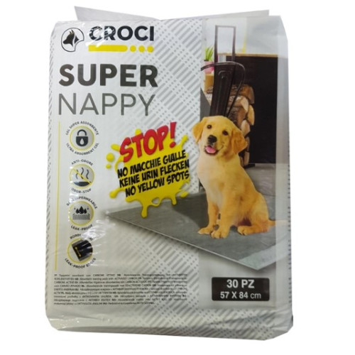 Пелюшки з активованим вугіллям "Super nappy" для собак, 84х57 см 30 шт
