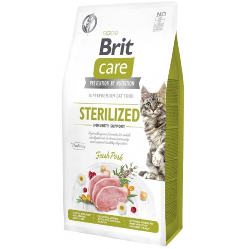 Сухой корм Brit Care Cat by Nutrition Sterilized Immunity Support для стерилизованных кошек 7 кг