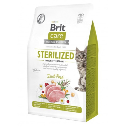 Сухой корм Brit Care Cat by Nutrition Sterilized Immunity Support для стерилизованных кошек 400 г