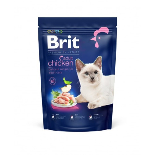 Сухий корм Brit Premium by Nature Cat Adult Chicken для дорослих кішок з куркою 800 (г)