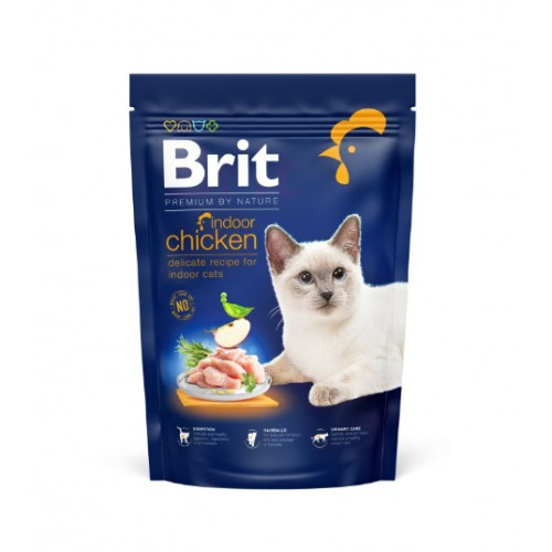 Сухий корм Brit Premium by Nature Cat Indoor для дорослих кішок з куркою 800 (г)