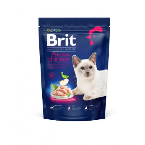 Сухой корм Brit Premium by Nature Cat Sterilised для стерилизованных кошек с курицей 800 (г)
