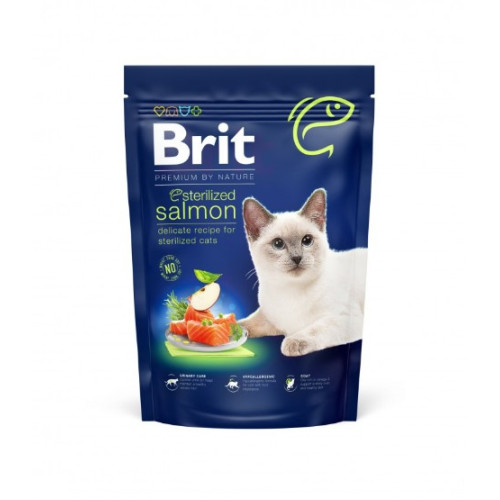 Сухой корм Brit Premium by Nature Cat Sterilised Salmon для стерилизованных кошек с лососем 800 (г)