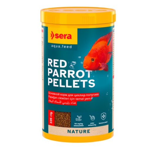 Корм Sera Red Parrot для посилення забарвлення риб (червоних папуг), гранули, 1 л