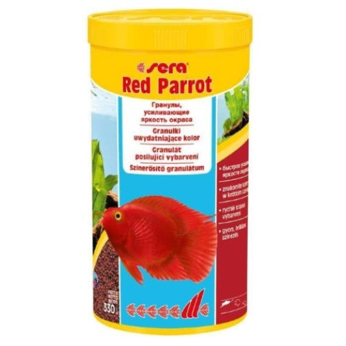 Корм Sera Red Parrot для посилення забарвлення риб (червоних папуг), гранули, 1 л