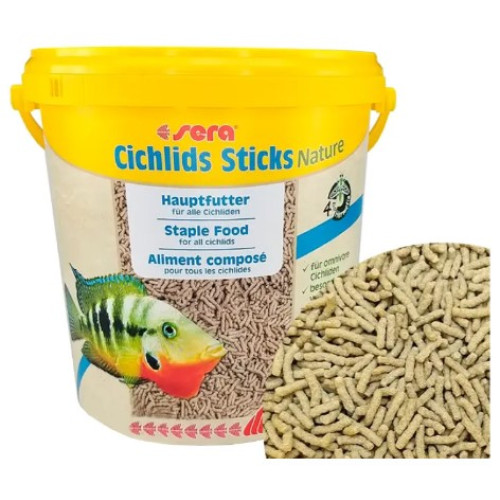 Корм для акваріумних риб цихлід Sera Cichlids Sticks Nature (плаваючі палички), 10 л