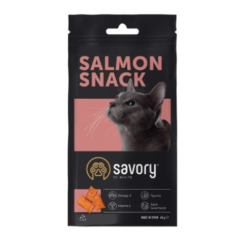 Ласощі для вибагливих кішок Savory Snack Salmon 60 г (подушечки з лососем)