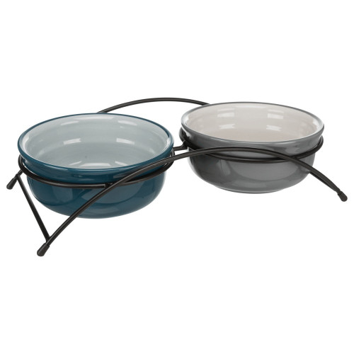 Підставка з мисками з кераміки для собак та кішок Trixie Eat on Feet, 2×600 мл / 15 см