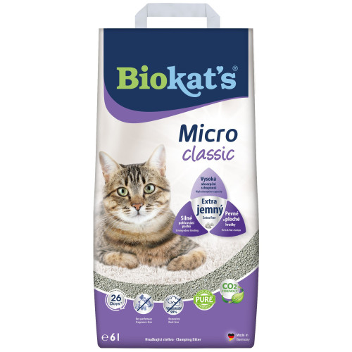 Наповнювач бентонітовий для котячого туалету Biokat's Micro Classic 6 л