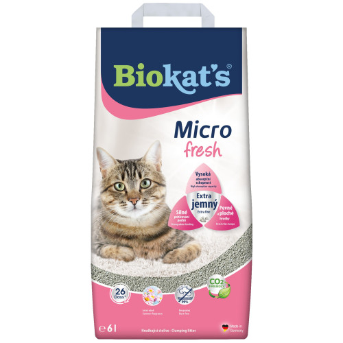 Наповнювач бентонітовий для котячого туалету Biokat's Micro Fresh 6 л (з ароматизатором)