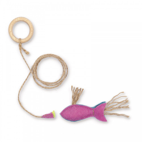 Іграшка-вудочка для кішок Природа Рибка на магніті 9х15 см