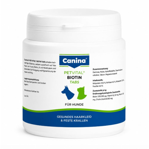 Вітамінний комплекс Canina Petvital Biotin-Tabs для вибагливих собак і котів, для шкіри та шерсті, 50 табл. (100 г)