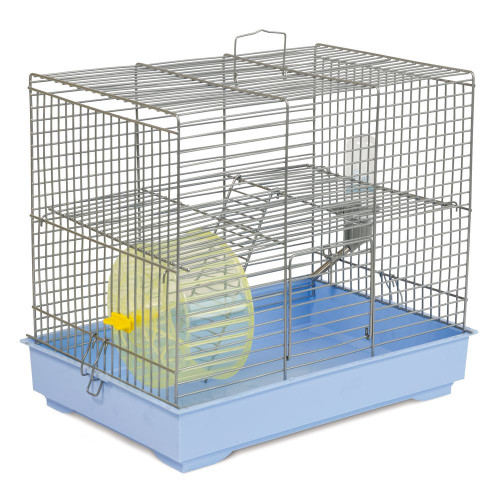 Клетка для грызунов Природа «Микки» с колесом, хром, светло-голубая, 37 х 25 х 30 см