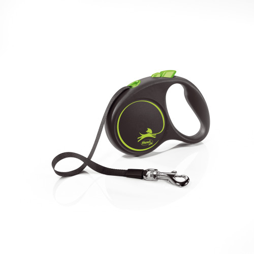 Рулетка Flexi для собак до 15 кг BLACK DESIGN лента зеленый S 5м