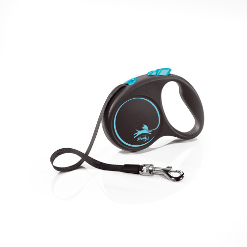 Рулетка Flexi для собак до 15 кг BLACK DESIGN лента синий S 5м