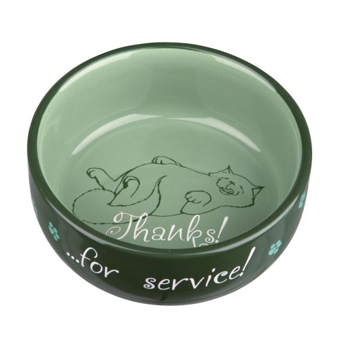 Миска для кошек Trixie Thanks for Service керамическая 11см 0.3л