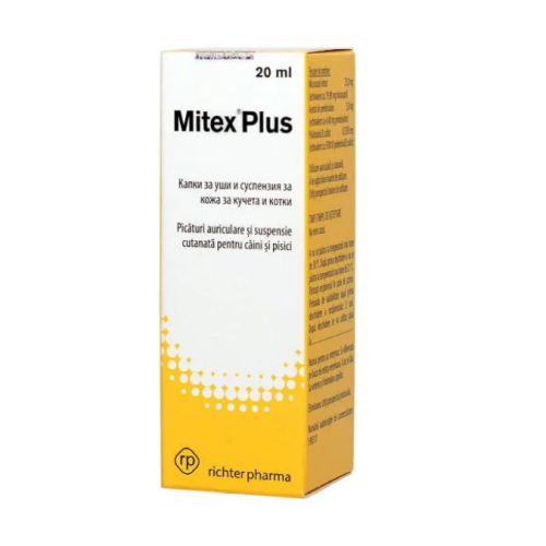  Капли ушные для кошек и собак Richter Pharma Митекс суспензия - 20 мл.