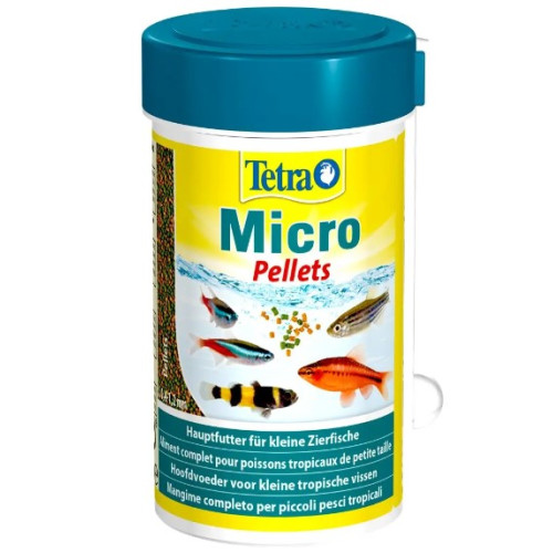 Сухой корм Tetra Micro Pellets для мелких аквариумных рыб в пеллетах, 100 мл