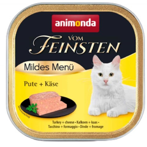 Вологий корм для котів Animonda Vom Feinsten MildMenu Turkey+cheese з індичкою та сиром, 100 г