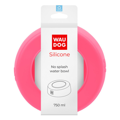 Миска-непроливайка WAUDOG Silicone для тварин, 0,75 л, рожева