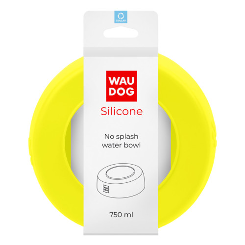 Миска-непроливайка WAUDOG Silicone для тварин, 0,75 л, жовта