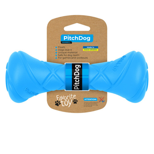 Игровая гантель для апортировки PitchDog, 19 см, голубая