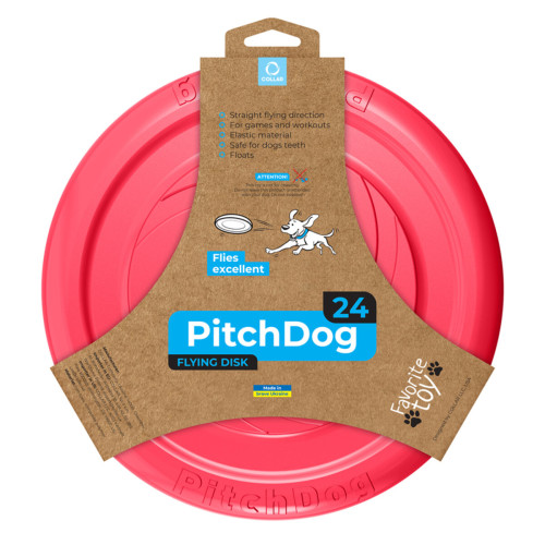 Ігрова тарілка для апортування PitchDog, 24 см, рожева