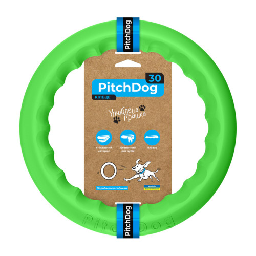 Кільце для апортування PitchDog 30, 28 см, салатове