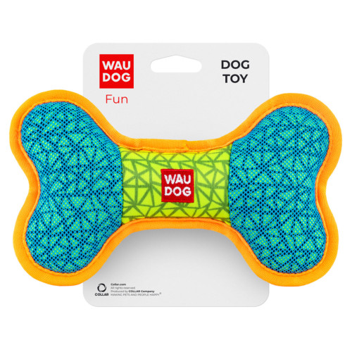 Игрушка для собак WAUDOG Fun, "Кость", 12х20 см, голубая