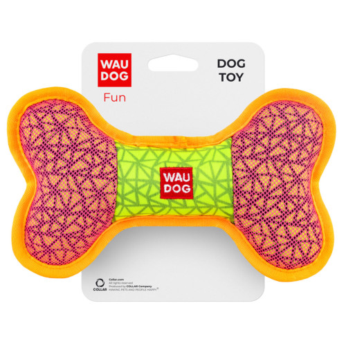 Игрушка для собак WAUDOG Fun, "Кость", 12х20 см, розовая