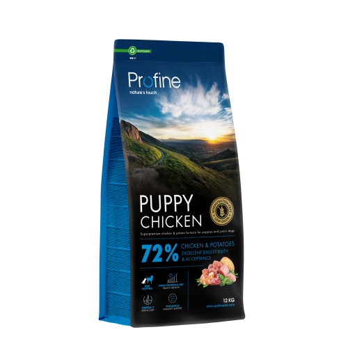 Корм сухой Profine Puppy Chicken and Potatoes для щенков и юниоров всех пород, с курицей и картофелем, 12 кг