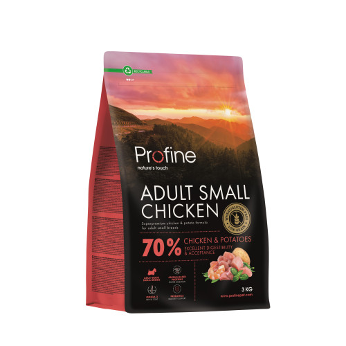 Корм сухой Profine Small Chicken and Potatoes для взрослых собак мелких пород, с курицей и картофелем, 3 кг