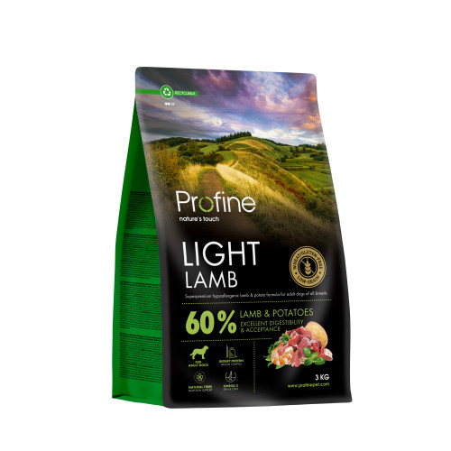 Корм сухий Profine Light Lamb and Potatoes для собак з надмірною вагою, з ягнятиною та картоплею, 3 кг