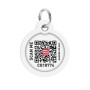 Адресник для собак і котів металевий WAUDOG Smart ID з QR паспортом, малюнок "Калина", коло, Д 30 мм
